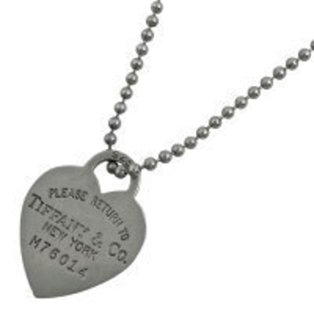 Tiffany Co to Necklace Long Heart Silver